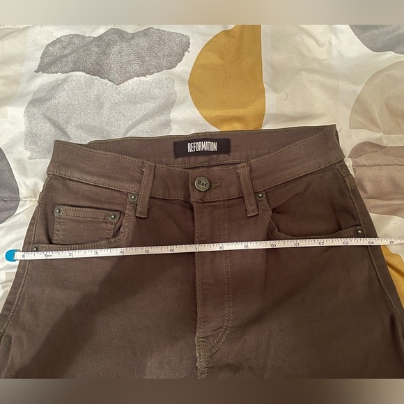 Reformation Wide Cowboy Brown Jeans - Picture 6 of 8